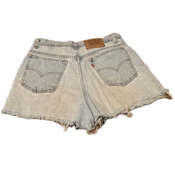 Vintage 954 Levi’s Light Blue Jean Cutoff Booty Shorts High Waist / Waist 30 - Picture 3 of 4